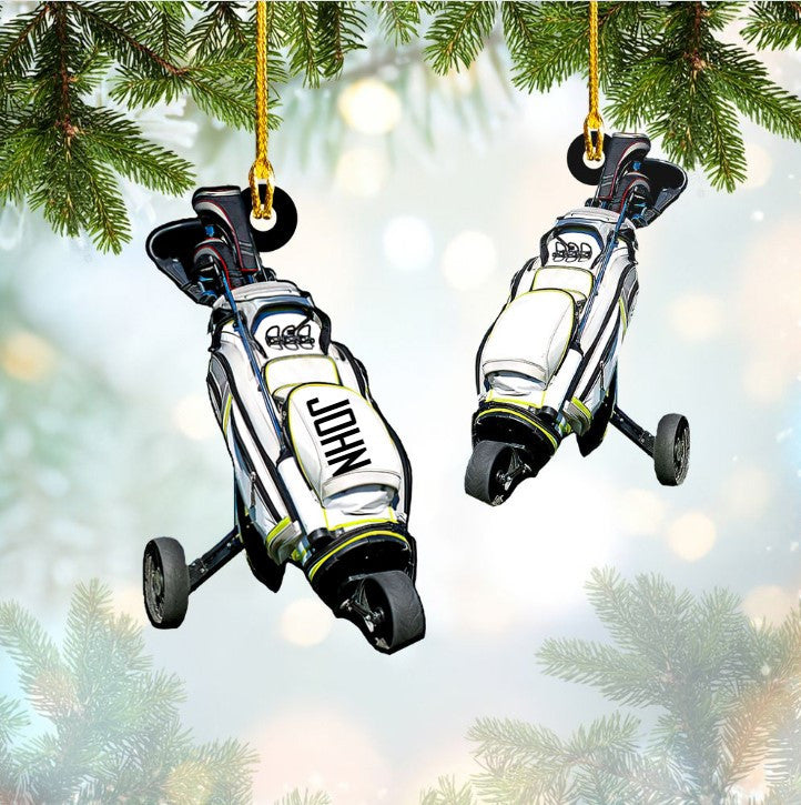 Customized Golf Bags Acrylic Ornament/ Golf Cart Ornament for Golf Lovers