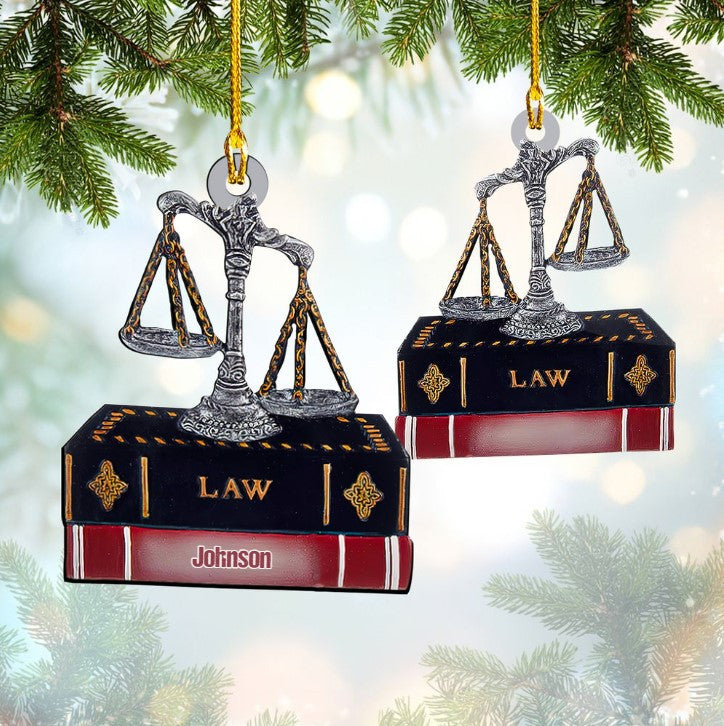 Personalized Lawyer Christmas Ornament/ Custom Name Acrylic Lawyer Ornament for Her