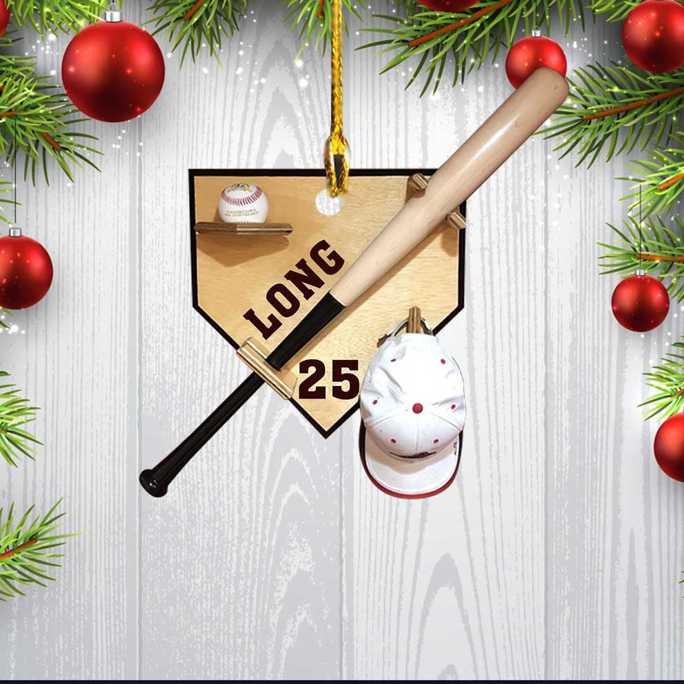 Personalized Baseball America Custom Name Number Ornament/ Christmas Gifts