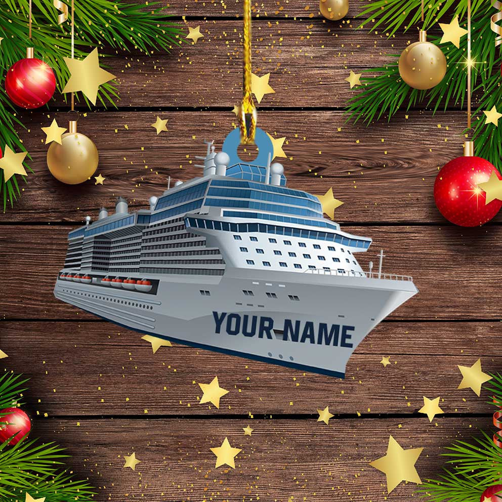 Personalized Cruise Ship Ornament/ Custom Name Flat Acrylic Ornament for Cruise Lovers