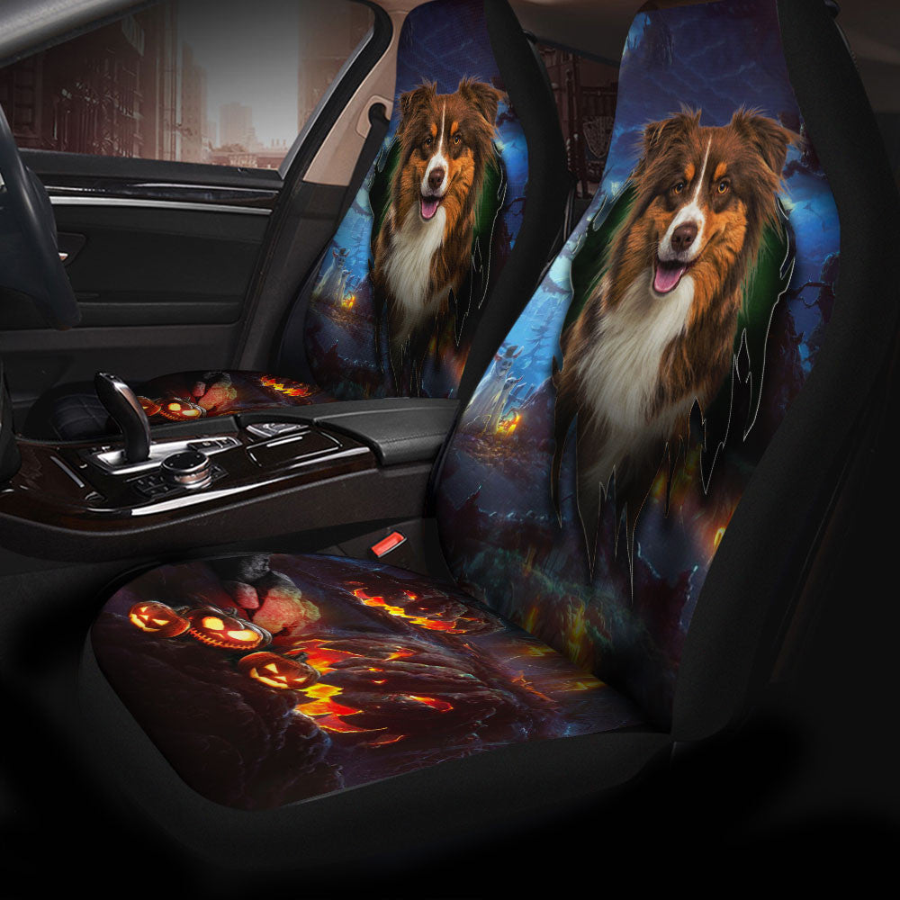 Australian Shepherd Dog Halloween Car Seat Covers