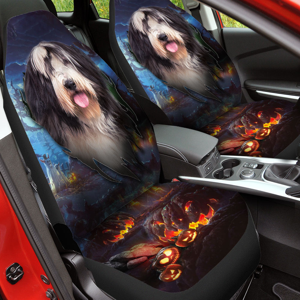 Bearded Collie Dog Halloween Car Seat Covers