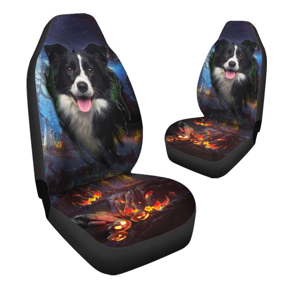 Border Collie Dog Halloween Car Seat Covers