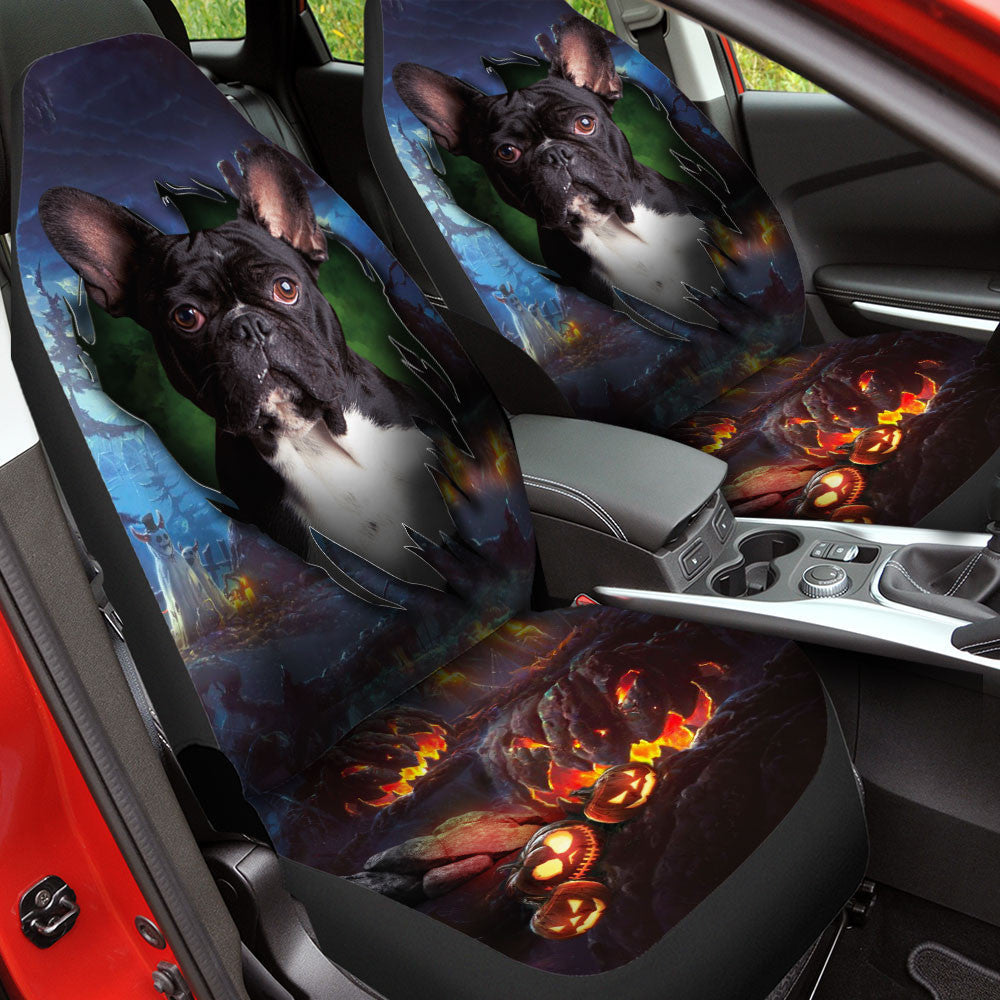Boston Terrier Dog Halloween Car Seat Covers