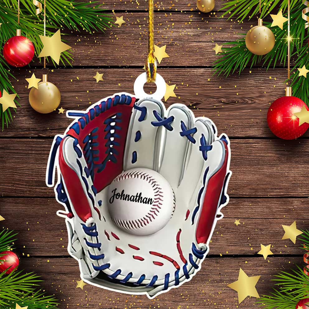 Custom Baseball Glove Shape Acrylic Ornament for Baseball Lovers