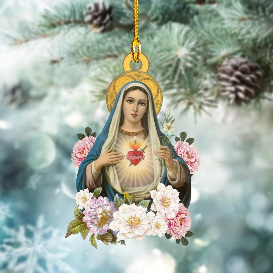Custom Mama Mary Ornament Acrylic Flat Ornament for Christian
