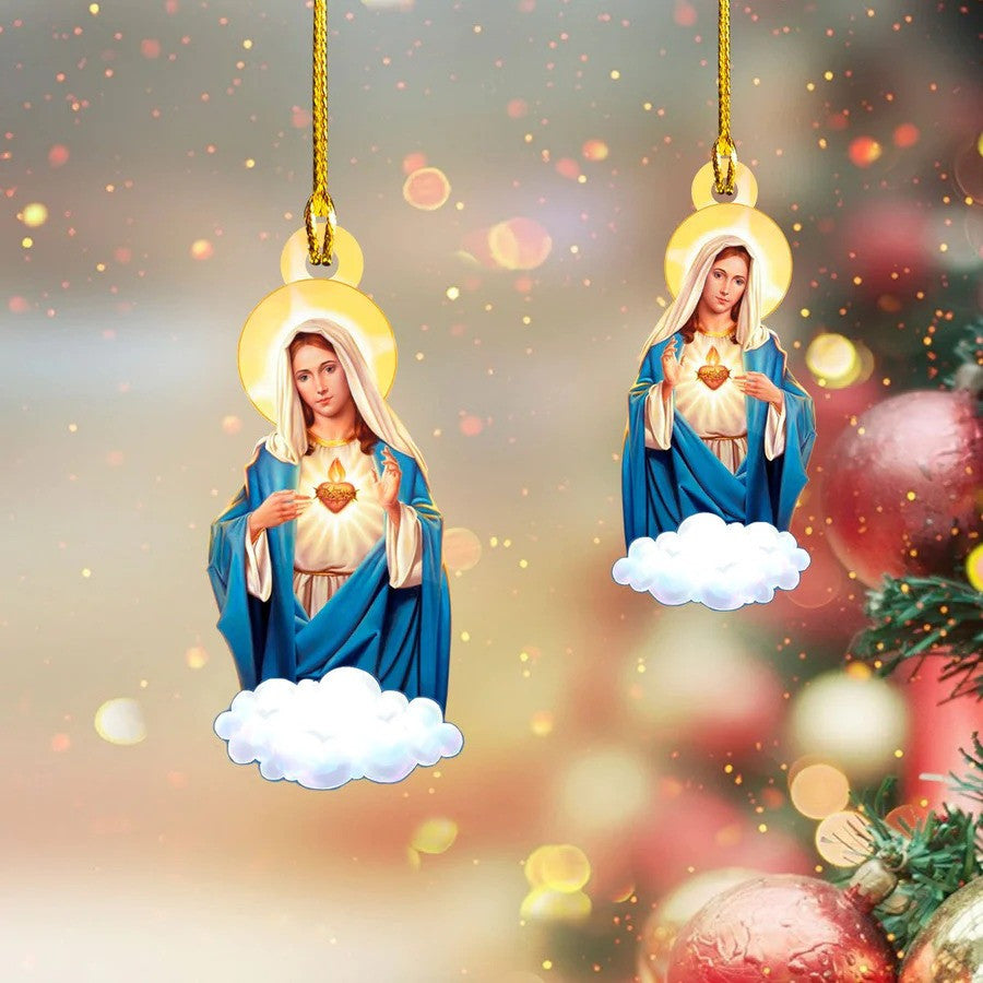 Custom Mama Mary Ornament Acrylic Flat Ornament for Christian