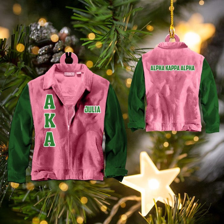 Customized Gift For AKA - AKA Pink Clothing Custom Shaped Ornament Acrylic