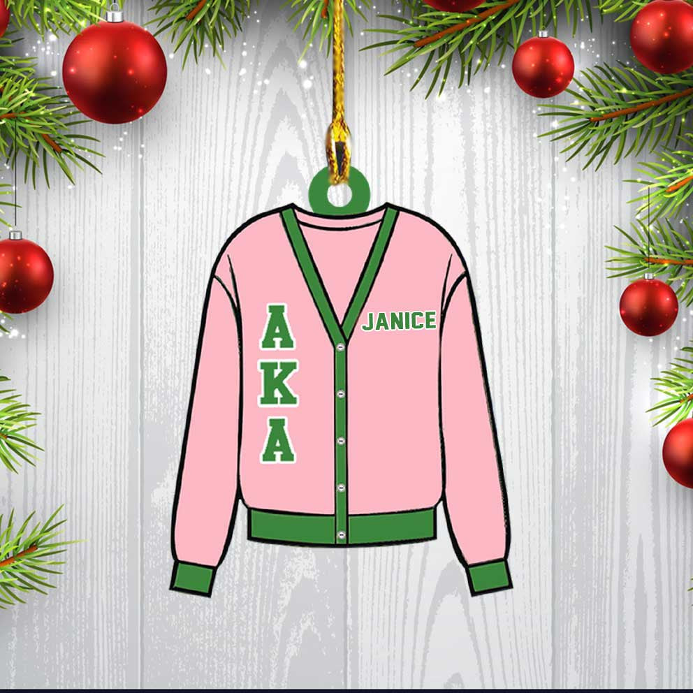 Customized Gift For AKA - AKA Pink Clothing Custom Shaped Ornament Acrylic