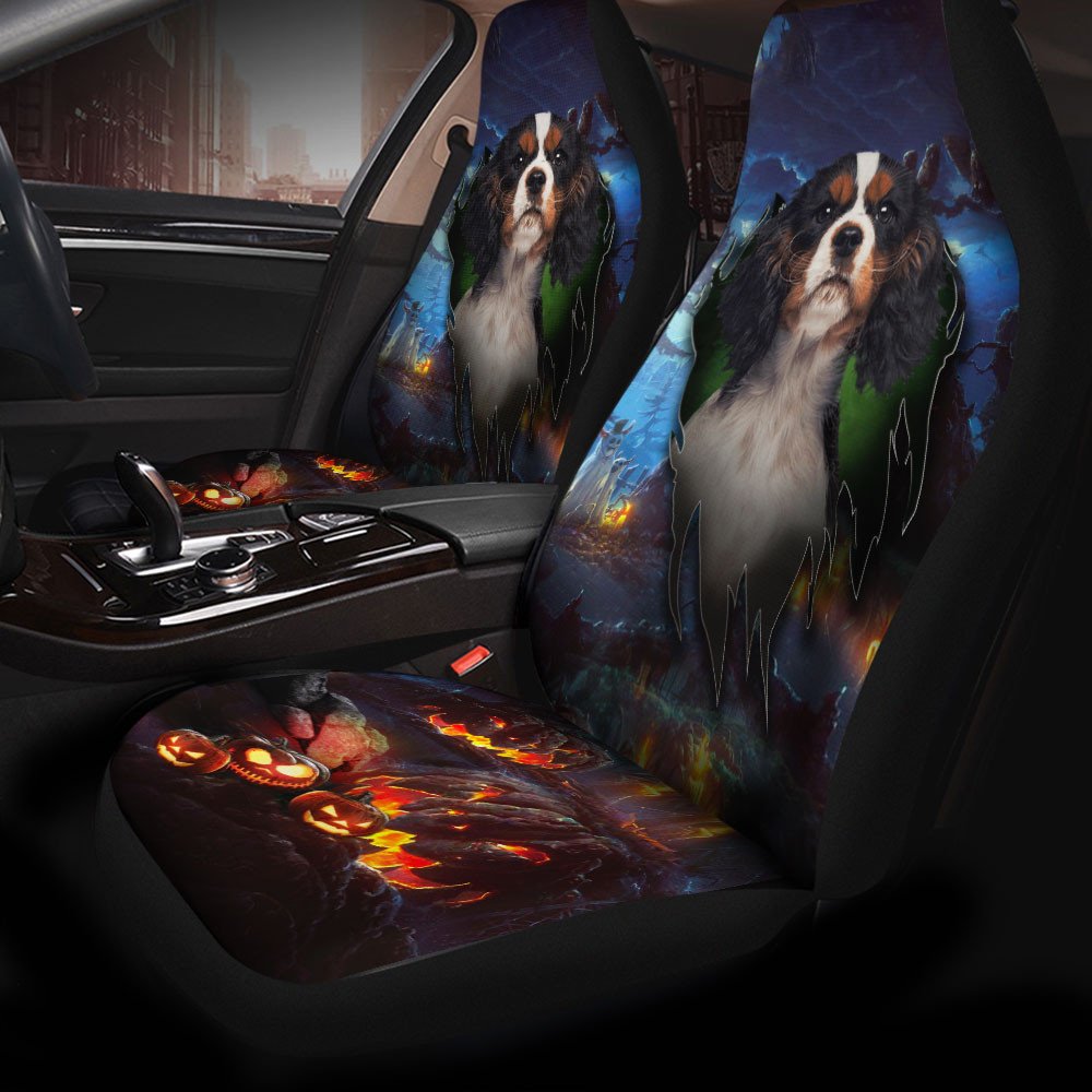 Cavalier King Charles Spaniel Dog Halloween Car Seat Covers