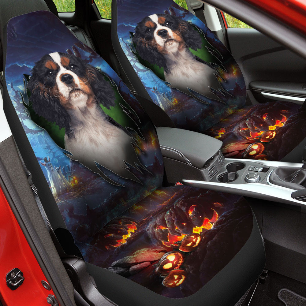 Cavalier King Charles Spaniel Dog Halloween Car Seat Covers