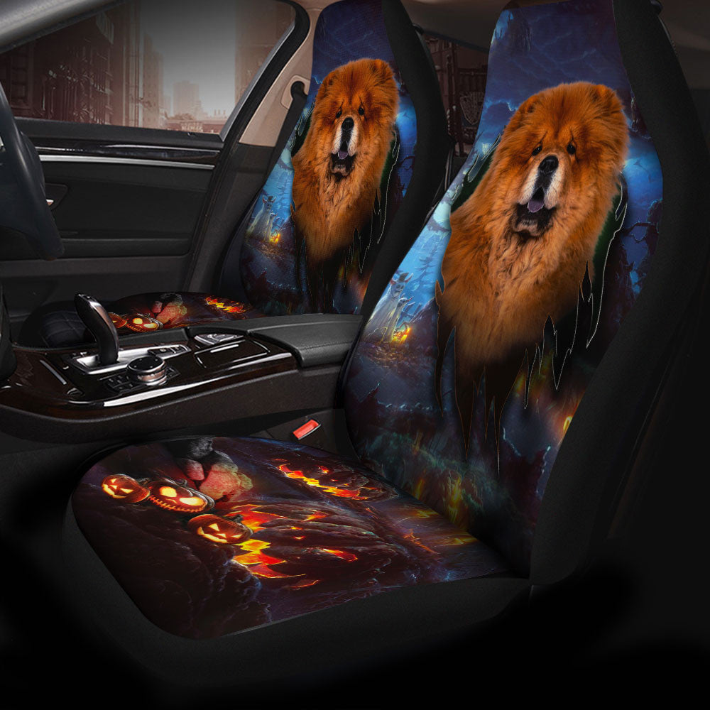 Chow Chow Dog Halloween Car Seat Covers