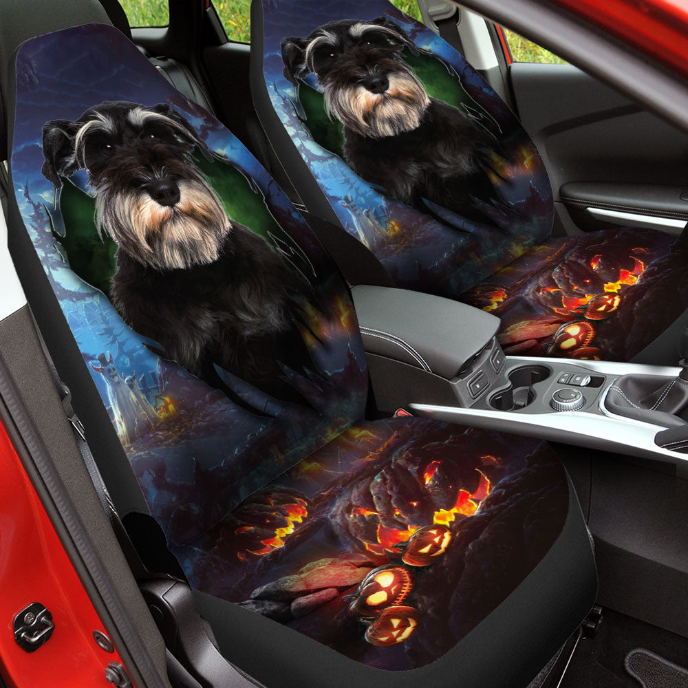 Miniature Schnauzer Dog Halloween Car Seat Covers
