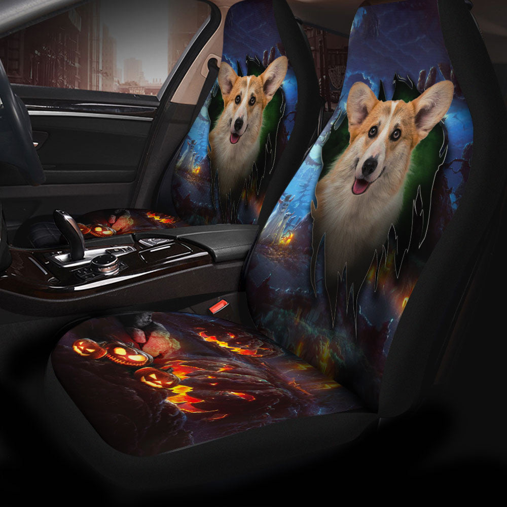Pembroke Welsh Corgi Dog Halloween Car Seat Covers