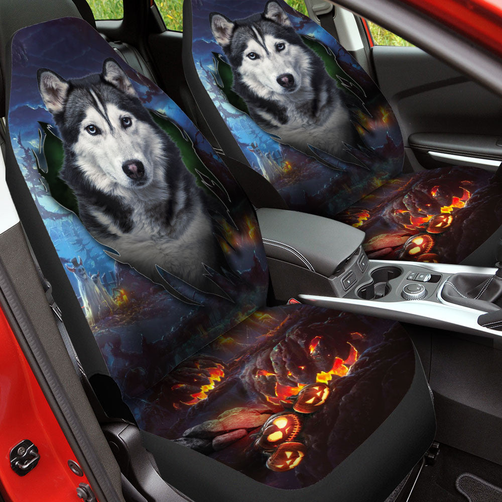Siberian Husky Dog Halloween Car Seat Covers