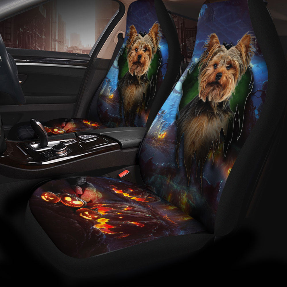 Yorkshire Terrier Dog Halloween Car Seat Covers