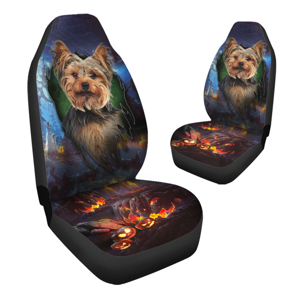 Yorkshire Terrier Dog Halloween Car Seat Covers