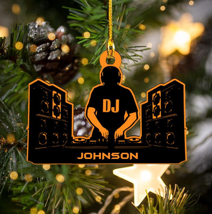 Personalized DJ Disc Jockey Custom Shaped Acrylic Ornament for DJ Man