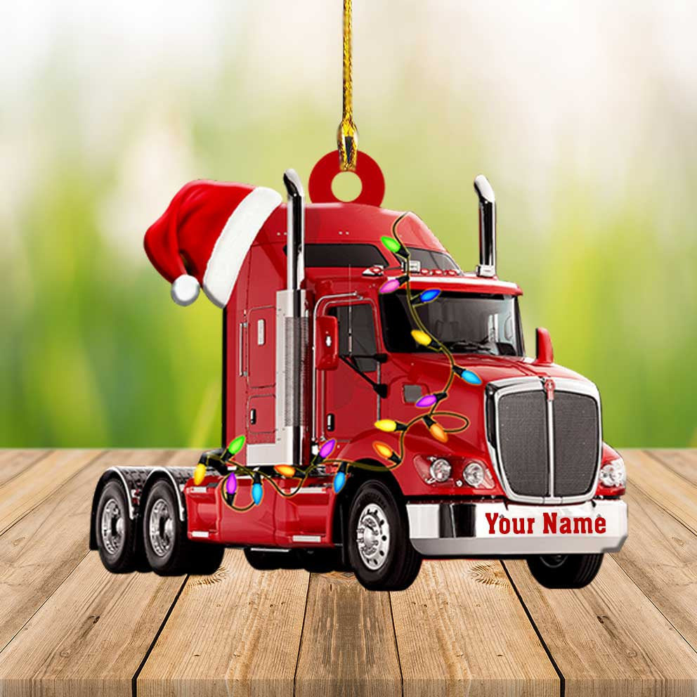 Personalized Truck Custom Shaped Acrylic Ornament for Truck Drivers Christmas Gift