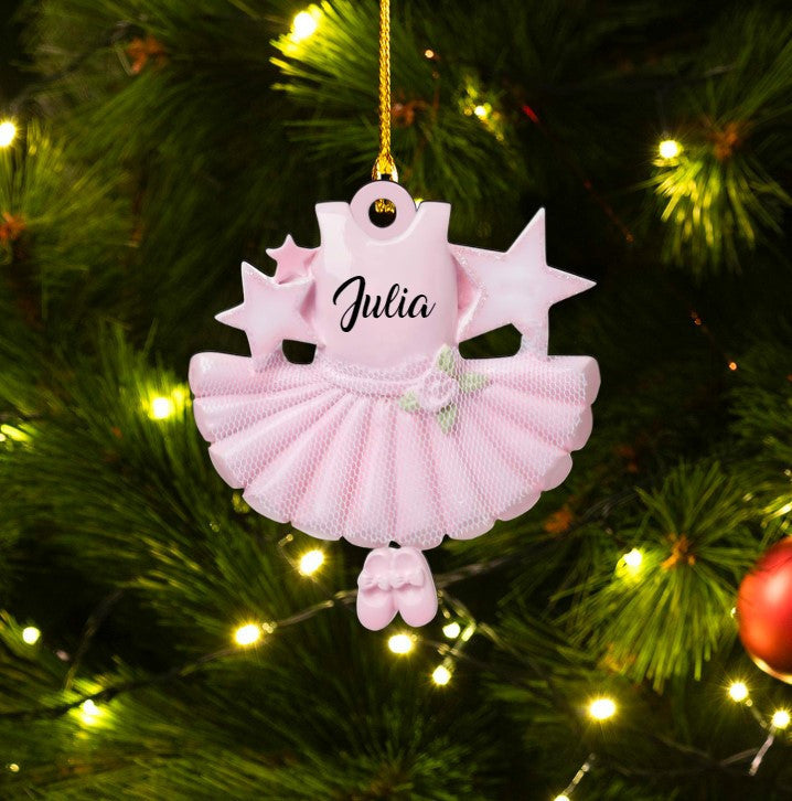 Personalized Ballet Shoes Acrylic Ornament for Ballet Dancer Christmas Gift