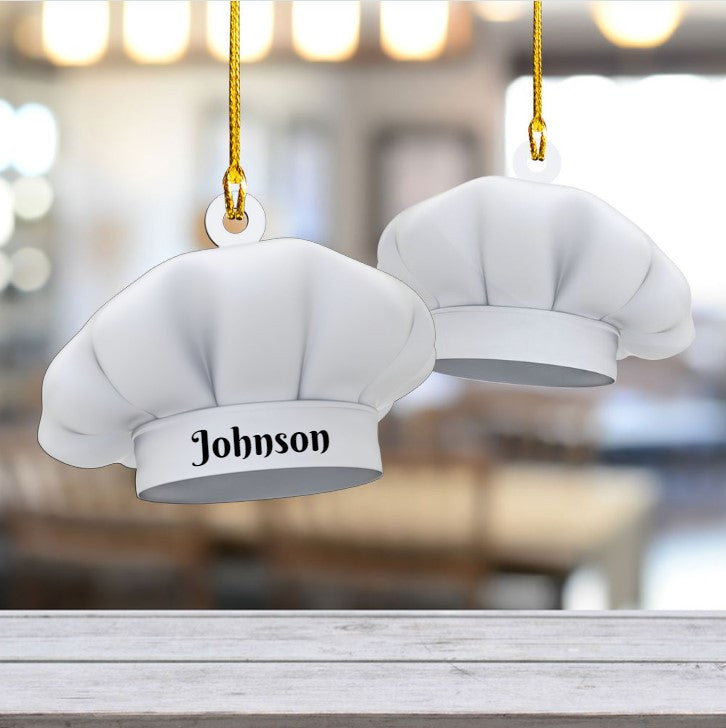 Personalized Chef Hat Custom Shaped Ornament/ Acrylic Chef Ornament for Chef