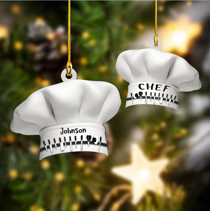 Personalized Chef Hat Custom Shaped Ornament/ Acrylic Chef Ornament for Chef