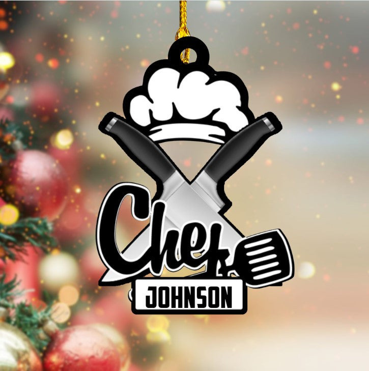 Personalized Chef Name CSO For Chef Custom Shape Acrylic Ornament for Chef