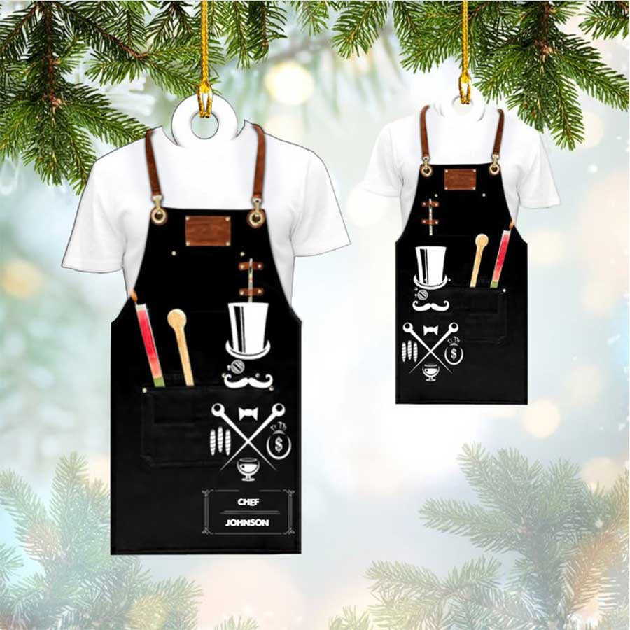 Personalized Chef Apron Acrylic Ornament/ Custom Position Chef Ornament for Him/ Her