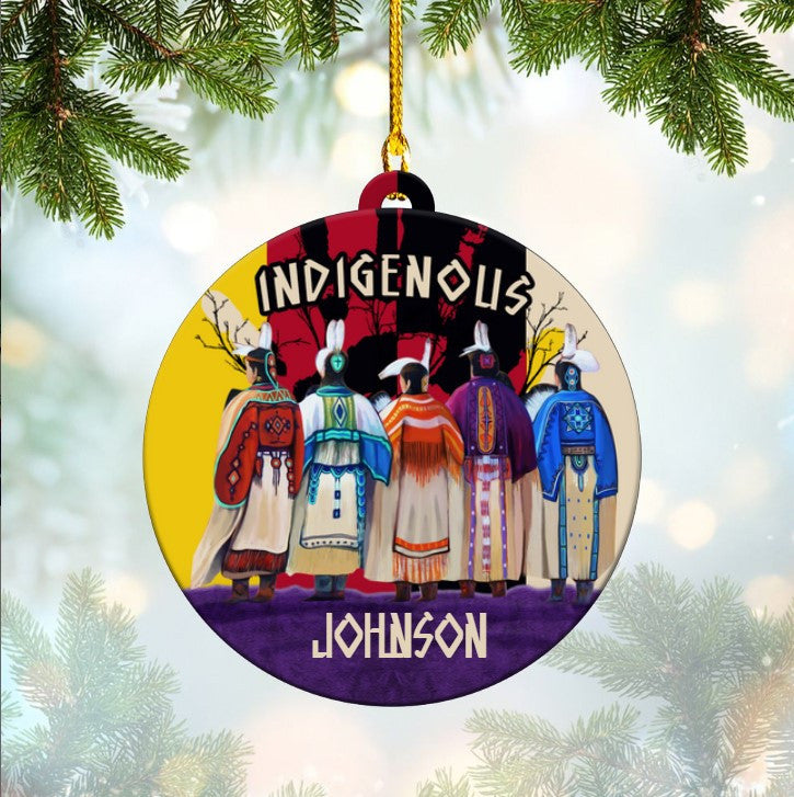 Personalized Indigenous Ornaments for American Native Christmas Gift