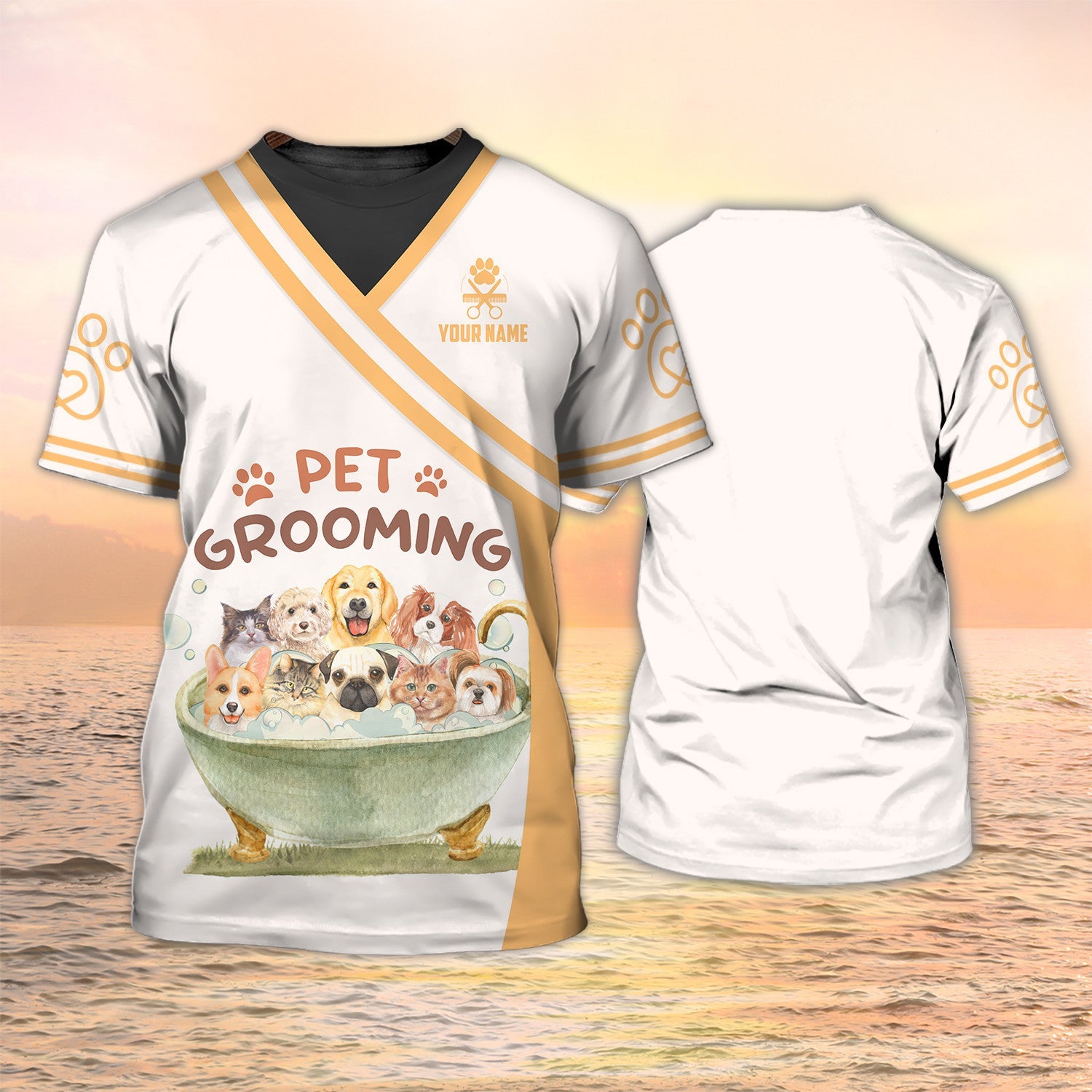 Pet Grooming Shirt Dog Groomer Custom Tshirt Grooming Uniform Gift For Groomer