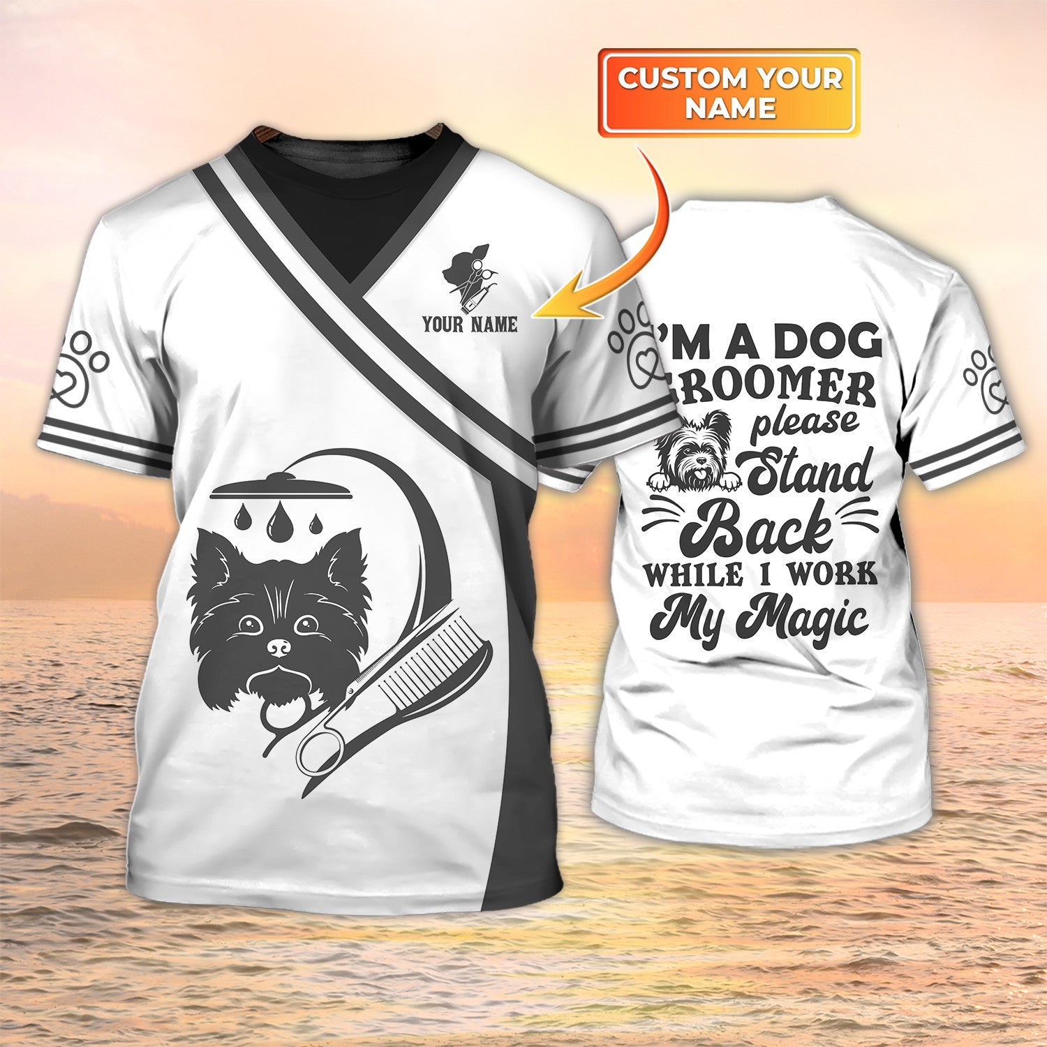 Dog Groomer Shirts Grooming Custom T Shirt Grooming Apparel Pet Salon Uniform