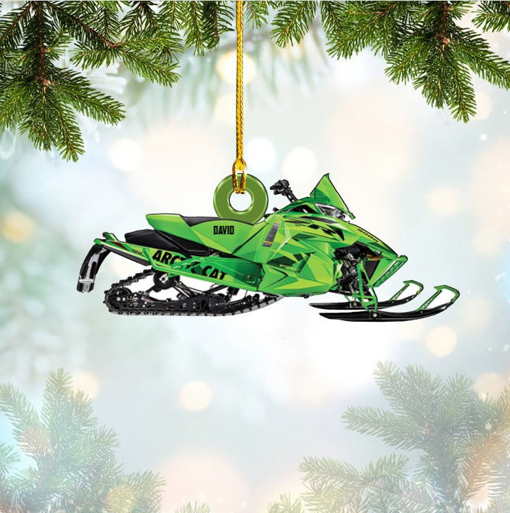 Personalized Snowmobile Rider Ornament Acrylic for Snowmobile Lovers