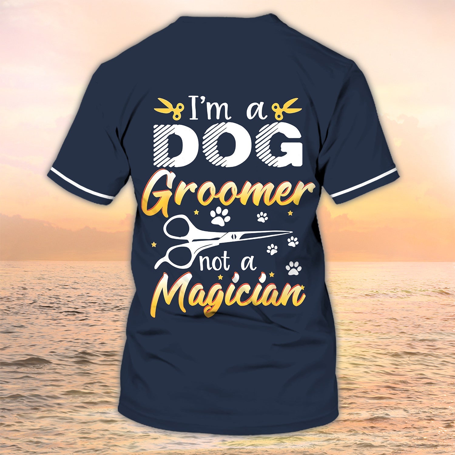 Grooming Apparel Am Dog Groomer Personalized Name 3D Tshirt Pet Grooming Salon Uniform