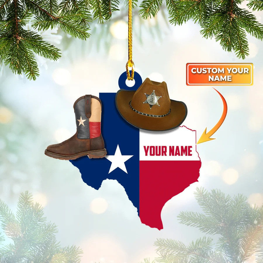 Eagle American Texas Flag Acrylic Ornament for Texas Man/ Texas Woman
