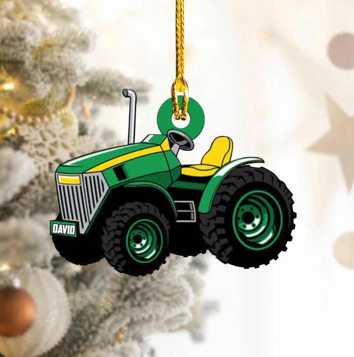 Personalized Tractor Ornament Custom Shaped Acrylic Ornament for Farmer Tractor Driver