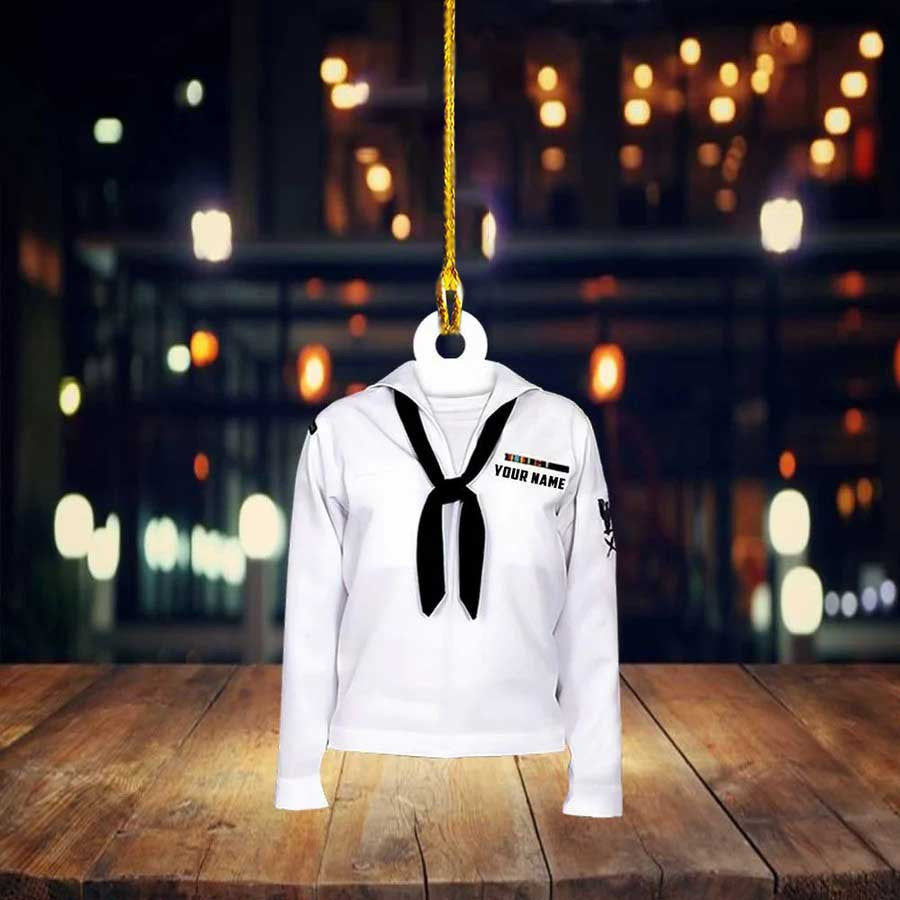 Personalized Sailor Shirt Navy Captain Ornament Acrylic for Navy Veteran