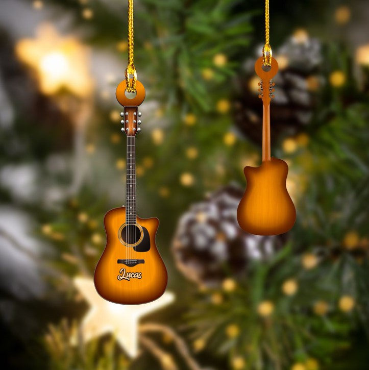 Personalized Acoustic Guitar Acrylic Ornament for Guitar Lovers