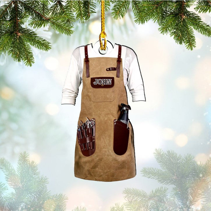 Personalized Barber Apron Custom Acrylic Ornament for Barber