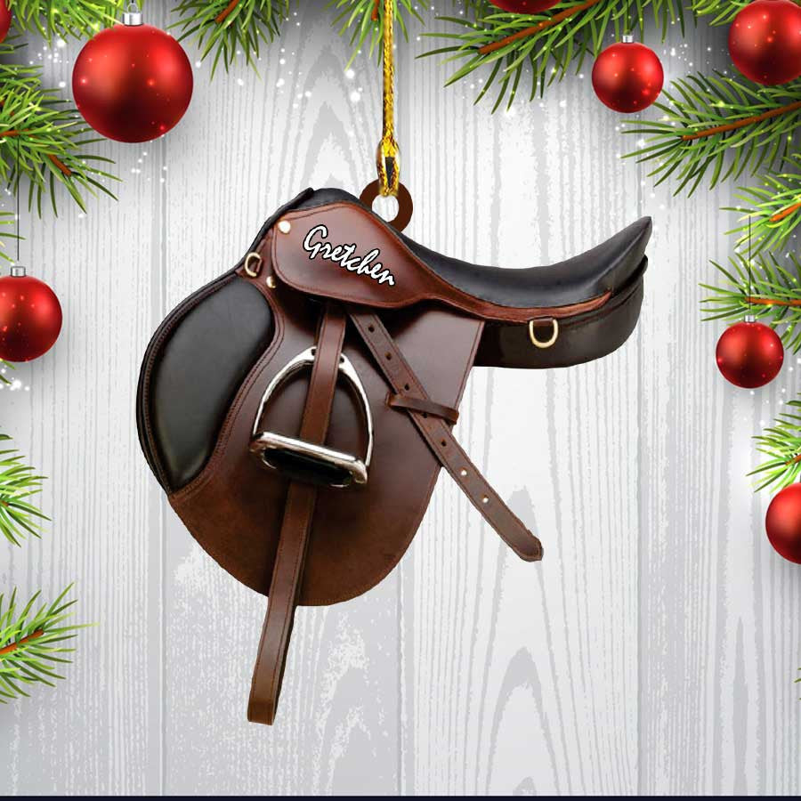 Custom Horse Saddle Personalized Flat Ornament For Horse Lovers/ Cowboy Cowgirl Acrylic Ornament