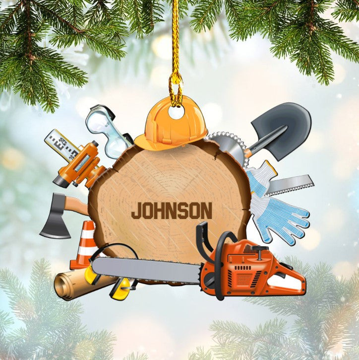 Personalized Logger Custom Shaped Acrylic Ornament Christmas for Loggers