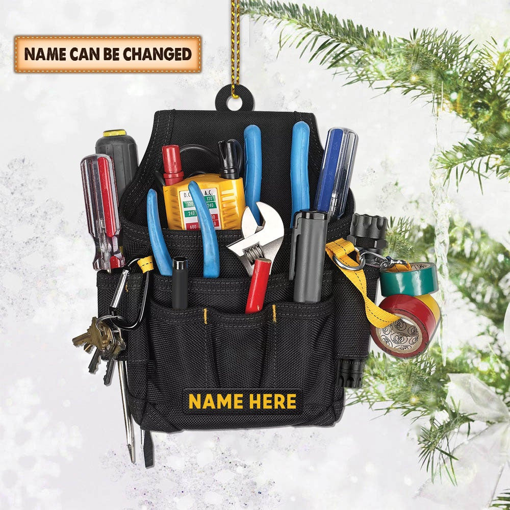 Personalized Electrician Tool Bag Shaped Acrylic Ornament for Electrician