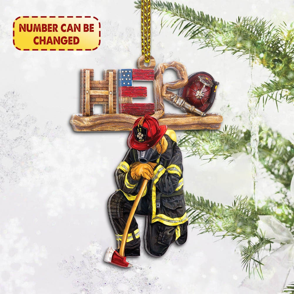 Personalized Firefighter Christmas Acrylic Ornament Hero Firefighter Knew Acrylic Ornament