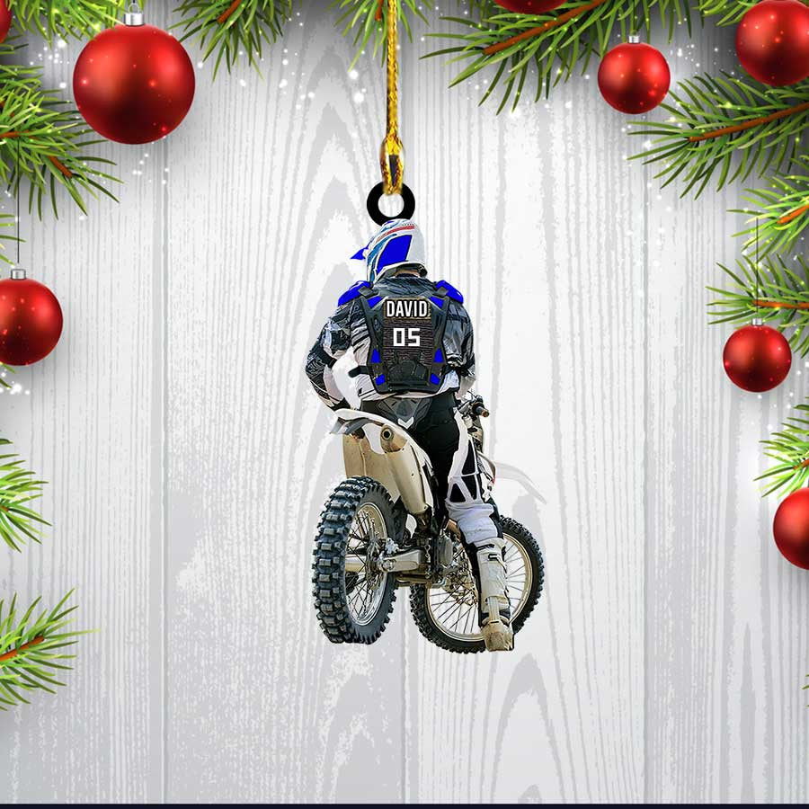 Personalized Motocross Racer Ornament/ Customized Flat Acrylic Ornament for Motocross Lovers