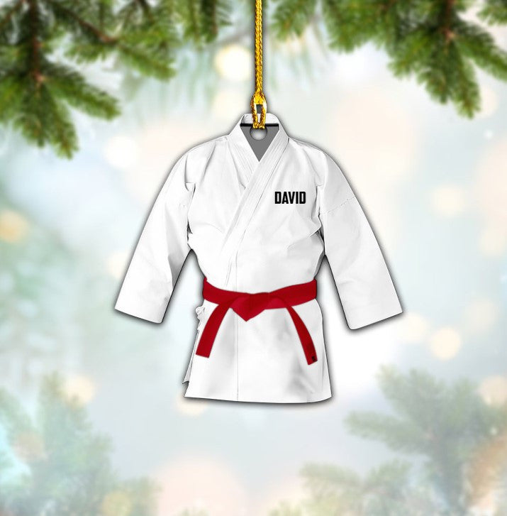 Personalized Karate Ornament Custom Shaped Acrylic Ornament for Karate Players