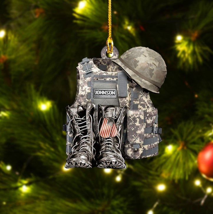 Personalized Army Equipment Ornament/ Custom Military Equipment Flat Acrylic Ornament