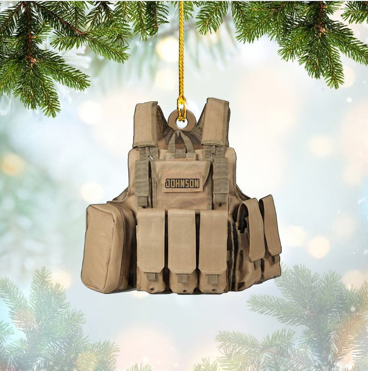 Personalized Army Combat Vest Custom Shape Ornament for Army