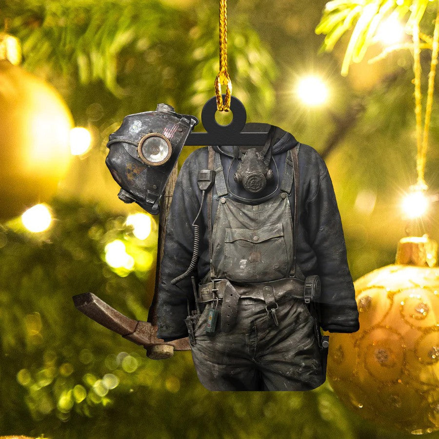 Personalized Coal Miner Acrylic Ornament for Coal Miner Human Christmas Ornament