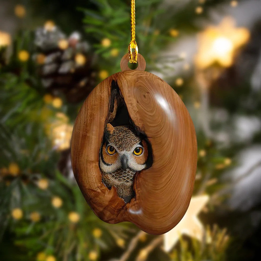 Customized Owl Ornament Custom Shaped Acrylic Christmas Owl Ornament for Owl Lovers