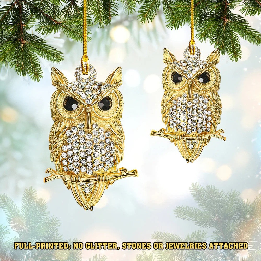 Customized Owl Ornament Custom Shaped Acrylic Christmas Owl Ornament for Owl Lovers