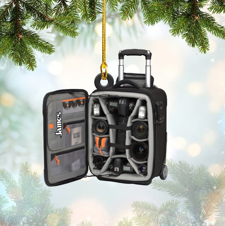 Personalized Camera Bag Acrylic Ornament for Camera Lovers